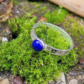 Carnelian Ring In Recycled Silver With A Textured Band, 7 of 12