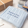 Luxury Boys Pale Blue Cable Baby Blanket, thumbnail 1 of 9