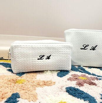 Monogramed Set Of Cosmetic Bags, 5 of 7