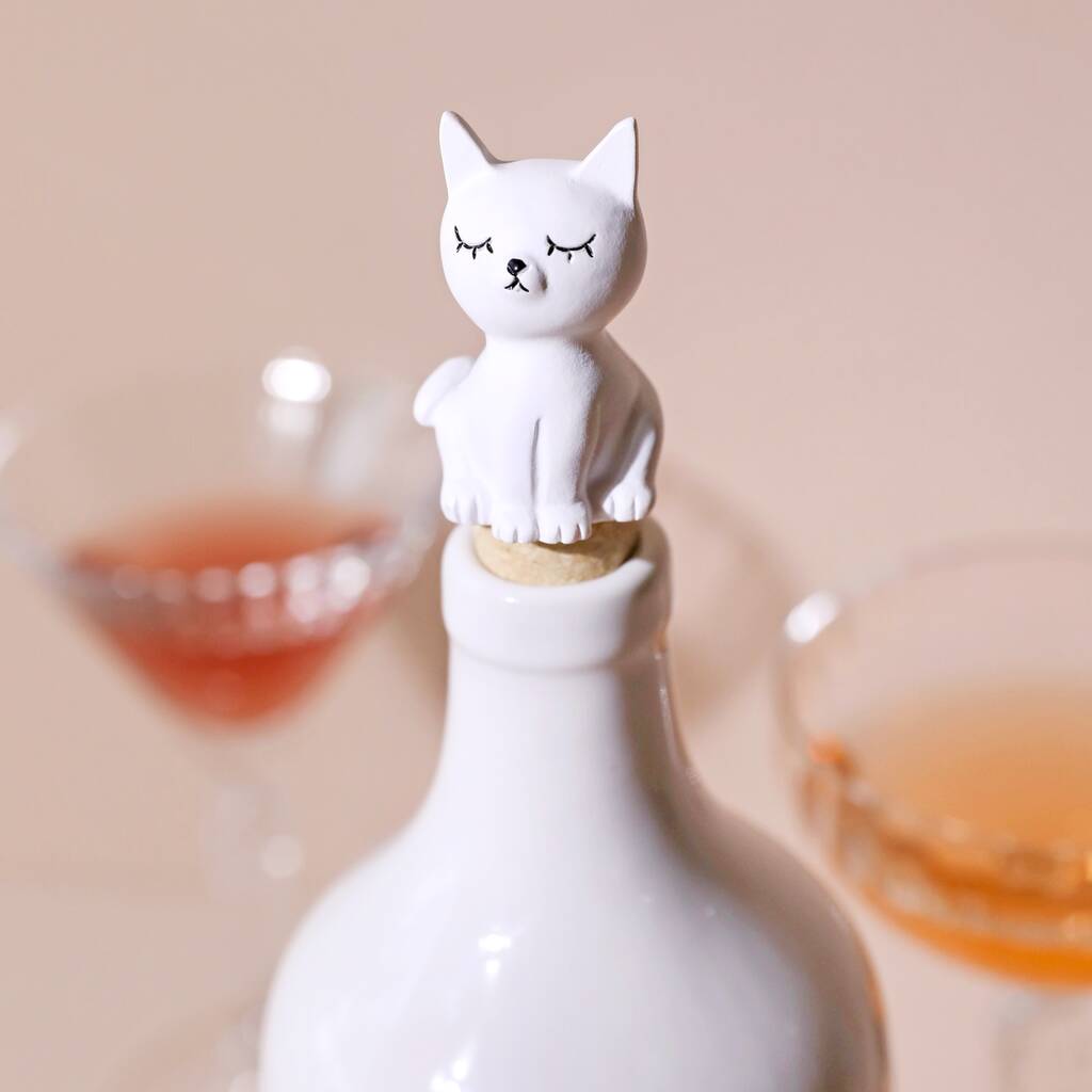 Seated Cat Bottle Stopper, 1 of 3