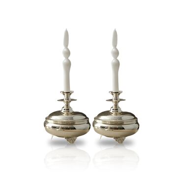 Handmade Silver Dome Base Candle Holders, 2 of 2