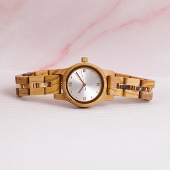Personalised Engraved Wood Watch For Her, Ladies Watch, 7 of 8