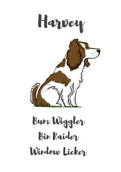 Springer Spaniel Personalised Dog Name Gift Print, 3 of 4