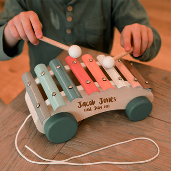 Personalised Pull Along Xylophone Baby Toy, 2 of 7