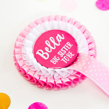 Big Sister To Be Personalised Rosette, 2 of 2