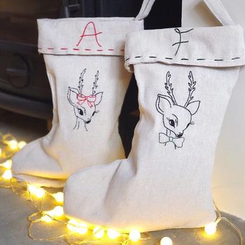 Personalised Hand Embroidered Christmas Stockings, 2 of 10