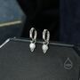 Vintage Inspired White Opal Charm Hoop Earrings, thumbnail 1 of 11