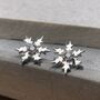 Sterling Silver Snowflake Sparkle Studs, thumbnail 10 of 10