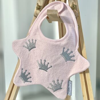 Baby Bib With Embroidered Crowns, 2 of 6