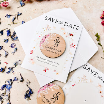 Save The Date Magnet Cards Wedding Floral Arch, 4 of 10