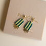 Sunny Stripe Drop Lightweight Clay And Brass Earrings, thumbnail 2 of 5
