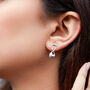 Heart Rose/Gold Plated Stud Sterling Silver Earrings, thumbnail 3 of 6