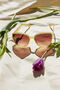 Cream Thin Frame Butterfly Cat Eye Sunglasses, thumbnail 1 of 8