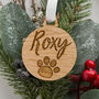 Personalised Pet Paw Christmas Bauble Decoration, thumbnail 2 of 6