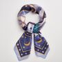 Catherine Rowe Pet Portraits Whippet Blue Silk Scarf, thumbnail 2 of 4