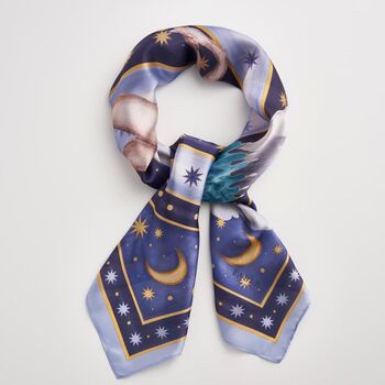 Catherine Rowe Pet Portraits Whippet Blue Silk Scarf, 2 of 4