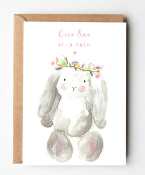Personalised New Baby Bunny Card, 3 of 3