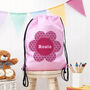 Personalised Classic Pink Flower Waterproof Swim Bag, thumbnail 3 of 8