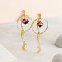 Moon, Star And Planet Front And Back Earrings, thumbnail 2 of 4