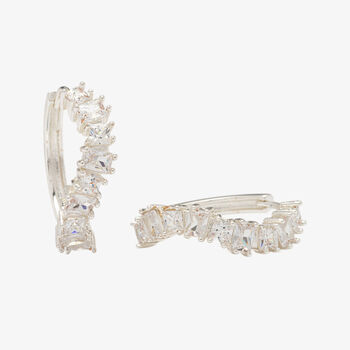 Nami 925 Sterling Silver Plated Stone Wave Earrings, 3 of 6