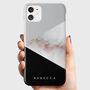 Personalised Silver Geometric Marble Phone Case, thumbnail 1 of 6