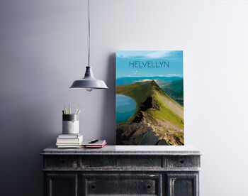 Helvellyn Mountain Lake District Travel Poster Print, 4 of 6