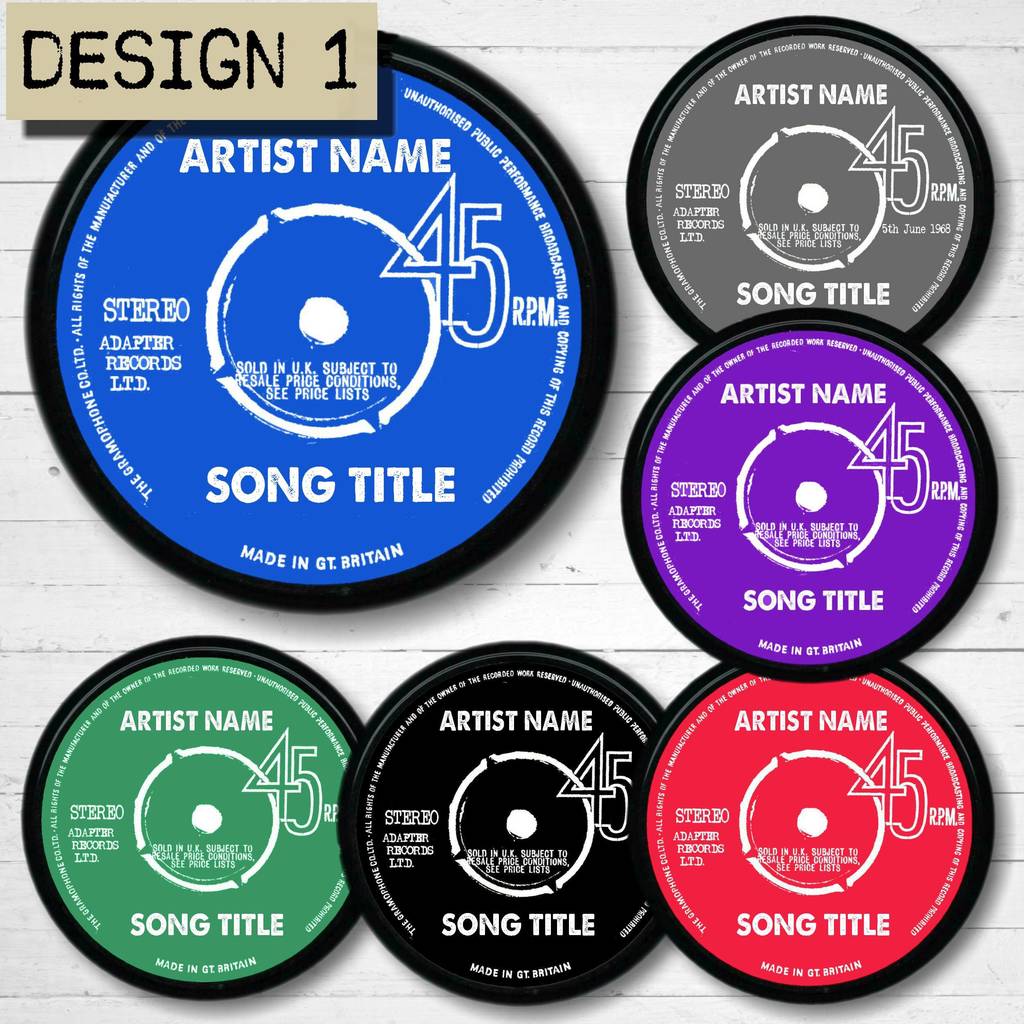 Real Vinyl Record Personalised Label 45rpm By Vinyl Village ...