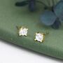 Sterling Silver Four Prong Cz Stud Earrings, thumbnail 6 of 12