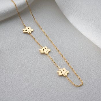 Sterling Silver Sideway Dog Paws Necklace, 2 of 6