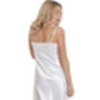 British Made White Long Satin Nightdress With Deep Lace Detail Ladies Size 8 To 28 UK, thumbnail 3 of 3