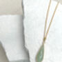Aventurine Droplet Necklace Real 18k Gold Plated, thumbnail 3 of 6