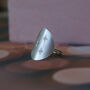 North Star Patterned Silver Oval Statement Ring, thumbnail 2 of 4