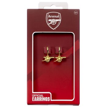 Arsenal Football Club Gold Finish Cannon Hoop Earrings, 3 of 4