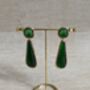 Geometric Resin Emerald Green Dangle Statement Earrings, thumbnail 2 of 4