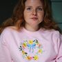 Spring Embroidered Wreath Sweater, thumbnail 3 of 8