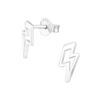 Sterling Silver Lightning Bolt Earrings In A Gift Tin, 3 of 10