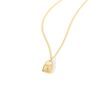 Gold Plated Cz Padlock Initial Pendant Necklace, thumbnail 3 of 5