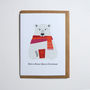 Retro Scandinavian Polar Bear Christmas Card, thumbnail 2 of 2