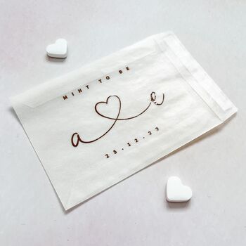 Foil 'Mint To Be' Initial Heart Wedding Favour Packets, 2 of 2