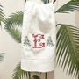 Christmas Monogram Luxury Hand Towels, thumbnail 1 of 5