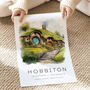 The Shire Travel Poster Of Hobbiton New Zealand, thumbnail 2 of 7