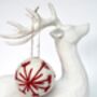Scandinavian Embroidered Felt Christmas Tree Baubles, thumbnail 4 of 5