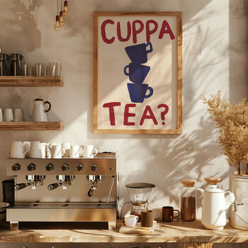 Cuppa Tea Unframed Hand Painted Art Print, 3 of 4