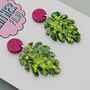 For Plant Lovers Glitter Cheese Leaf Resin Earrings, thumbnail 2 of 8