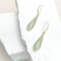 Aventurine Droplet Gold Plated Earrings, thumbnail 2 of 5