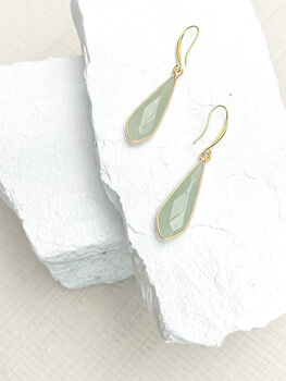 Aventurine Droplet Gold Plated Earrings, 2 of 5