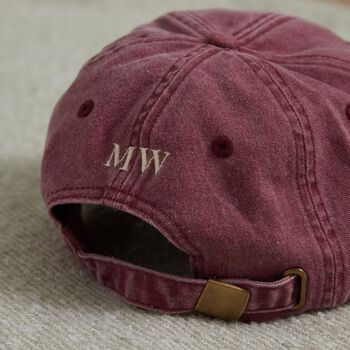 Personalised Vintage Burgundy Adult Cap, 5 of 12