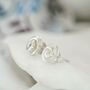 Silver Swirl Stud Earrings, thumbnail 4 of 4