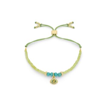 Treasure Peridot And Turquoise Charm Bracelet, 2 of 3