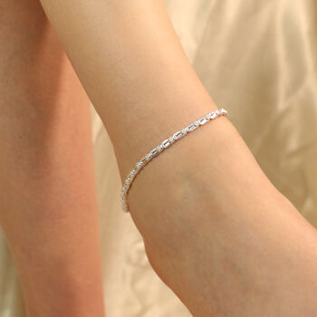 925 Silver Heavy Link Chain Floral Indian Payal Anklet, 4 of 10